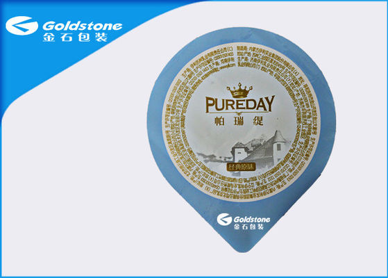 ฝาครอบ Pre Die Cut Dairy บรรจุภัณฑ์อาหาร &amp;quot;#&amp;quot; ประเภทลูกพีชทรงโค้งมน
